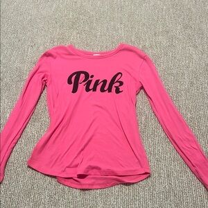 PINK Victoria's Secret Fitted Long Sleeve Tee in Pink